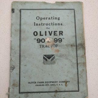 Oliver 90 99 tractor operator's instruction manual