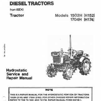 Iseki TX2160 & TX2140 Tractor Operator Instruction Manual Book 
