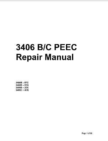 caterpillar 3406 B/C PEEC Repair Manual