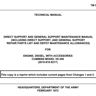 CUMMINS V8-300 Technical Manual